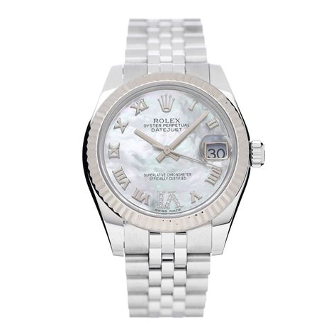 rolex datejust oyster perpetual mother of pearl dial|rolex datejust 31mm diamond bezel.